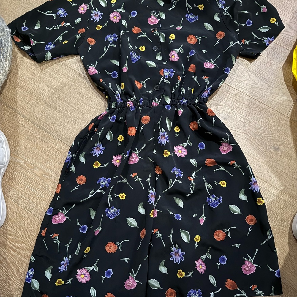 BonnieBlain Floral Black Dress. Size s/m